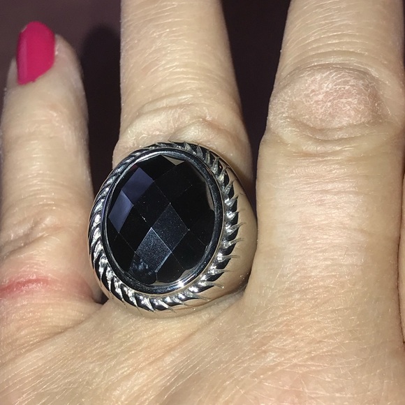 Large Faceted Hematite Stone size 9 Stainless Steel Setting - Picture 2 of 6